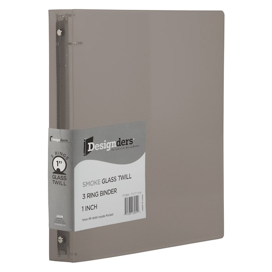 JAM Paper Glass Twill Plastic 3-Ring Binder
